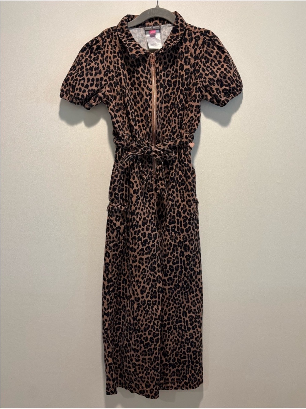 Vince Camuto Leopard-Print Jumpsuit with Tie Waist | Girl’s 7